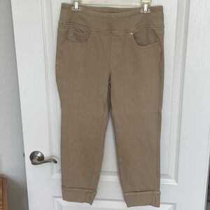 Belle by Kim Gravel Tan Cropped Pants